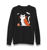 Halloween - Vampire Cat Unisex Black Sweatshirt - Premium  from W.E.N.S. WIND - Just 10990! Shop now at W.E.N.S. WIND