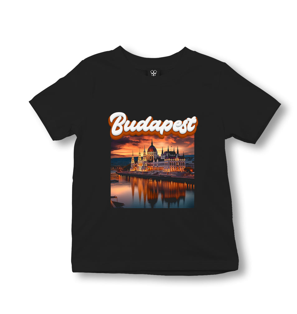 Budapest Parlament Night View - ÖS3198 Kid's Black T-shirt - Premium  from W.E.N.S. WIND - Just 5990! Shop now at W.E.N.S. WIND