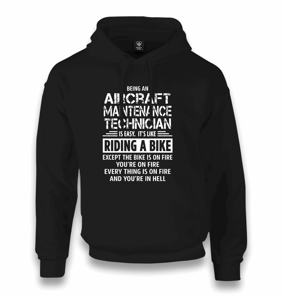 Aircraft Maintenance Technician Unisex Black Hoodie - Premium Unisex Hoodie from W.E.N.S. WIND - Just 11990! Shop now at W.E.N.S. WIND