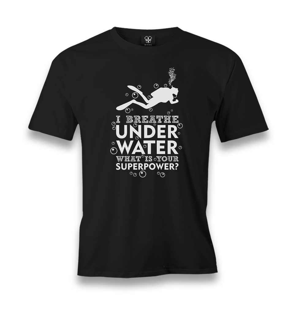 Breathe Underwater Men's Black Tshirt - Premium  from W.E.N.S. WIND - Just 6490! Shop now at W.E.N.S. WIND