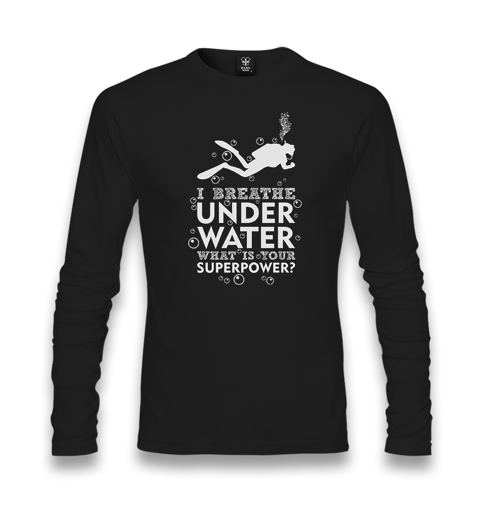 Breathe Underwater Unisex Black Longsleeve - Premium  from W.E.N.S. WIND - Just 7990! Shop now at W.E.N.S. WIND