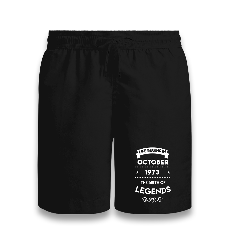 Life Begins in 1973 Black Shorts - Premium  from W.E.N.S. WIND - Just 7990! Shop now at W.E.N.S. WIND