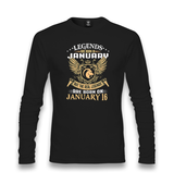 Legends Born on January 16 Unisex Black Longsleeve - Premium  from W.E.N.S. WIND - Just 7990! Shop now at W.E.N.S. WIND