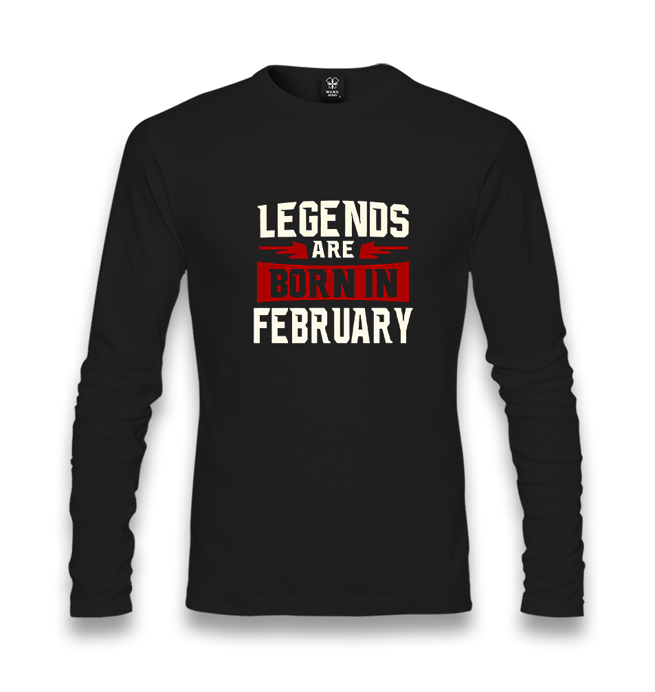 Legends Born in February Unisex Black Longsleeve - Premium  from W.E.N.S. WIND - Just 7990! Shop now at W.E.N.S. WIND