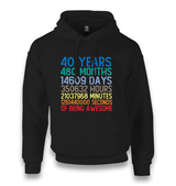 Birthday-40 Years Awesome Unisex Black Hoodie - Premium  from W.E.N.S. WIND - Just 11990! Shop now at W.E.N.S. WIND