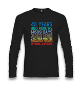 Birthday-40 Years Awesome Unisex Black Longsleeve - Premium  from W.E.N.S. WIND - Just 7990! Shop now at W.E.N.S. WIND