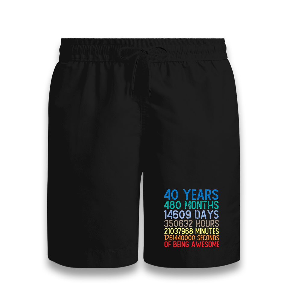Birthday-40 Years Awesome Black Shorts - Premium  from W.E.N.S. WIND - Just 7990! Shop now at W.E.N.S. WIND