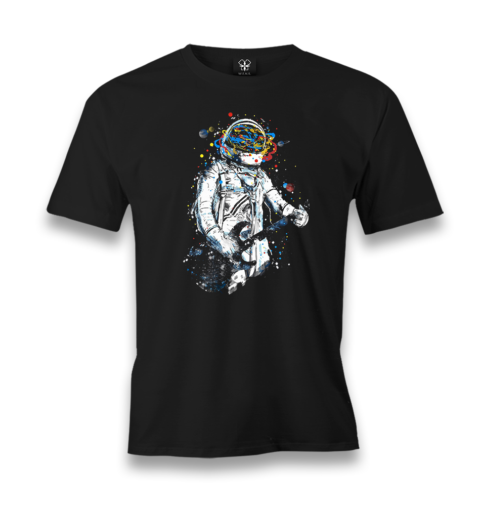 Colorful Astronaut Playing Guitar Men's Black Tshirt - Premium  from W.E.N.S. WIND - Just 6490! Shop now at W.E.N.S. WIND