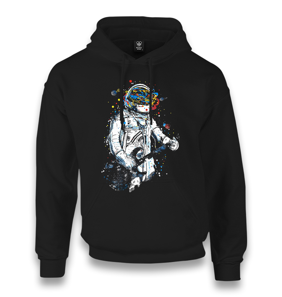 Colorful Astronaut Playing Guitar Unisex Black Hoodie - Premium  from W.E.N.S. WIND - Just 11990! Shop now at W.E.N.S. WIND