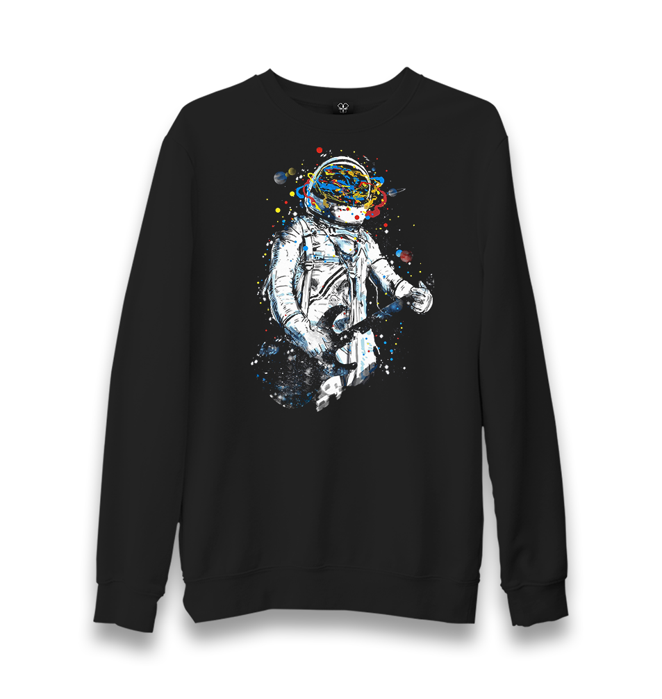 Colorful Astronaut Playing Guitar Unisex Black Sweatshirt - Premium  from W.E.N.S. WIND - Just 10990! Shop now at W.E.N.S. WIND