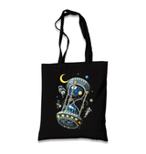 Space - Astronaut Planet Hourglass Black Canvas Totebag - Premium  from W.E.N.S. WIND - Just 4990! Shop now at W.E.N.S. WIND