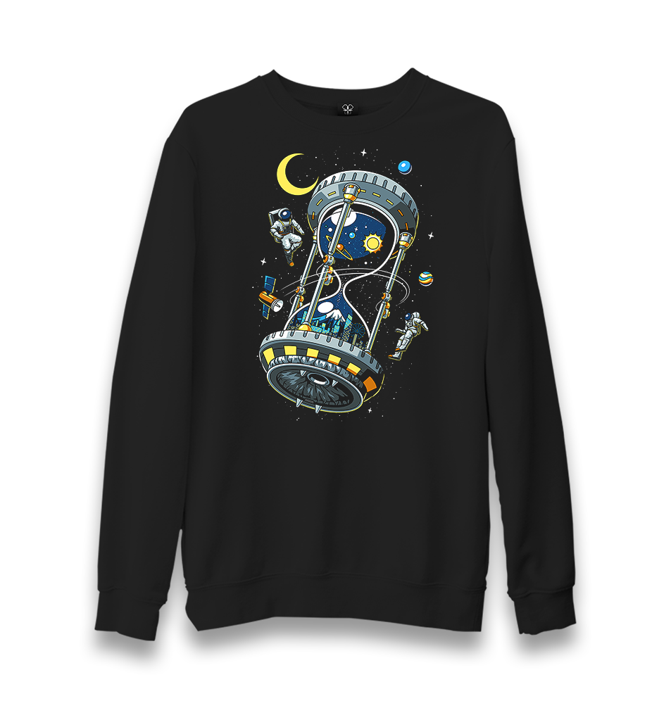 Space-Astronaut Planet Hourglass Unisex Black Sweatshirt - Premium  from W.E.N.S. WIND - Just 10990! Shop now at W.E.N.S. WIND