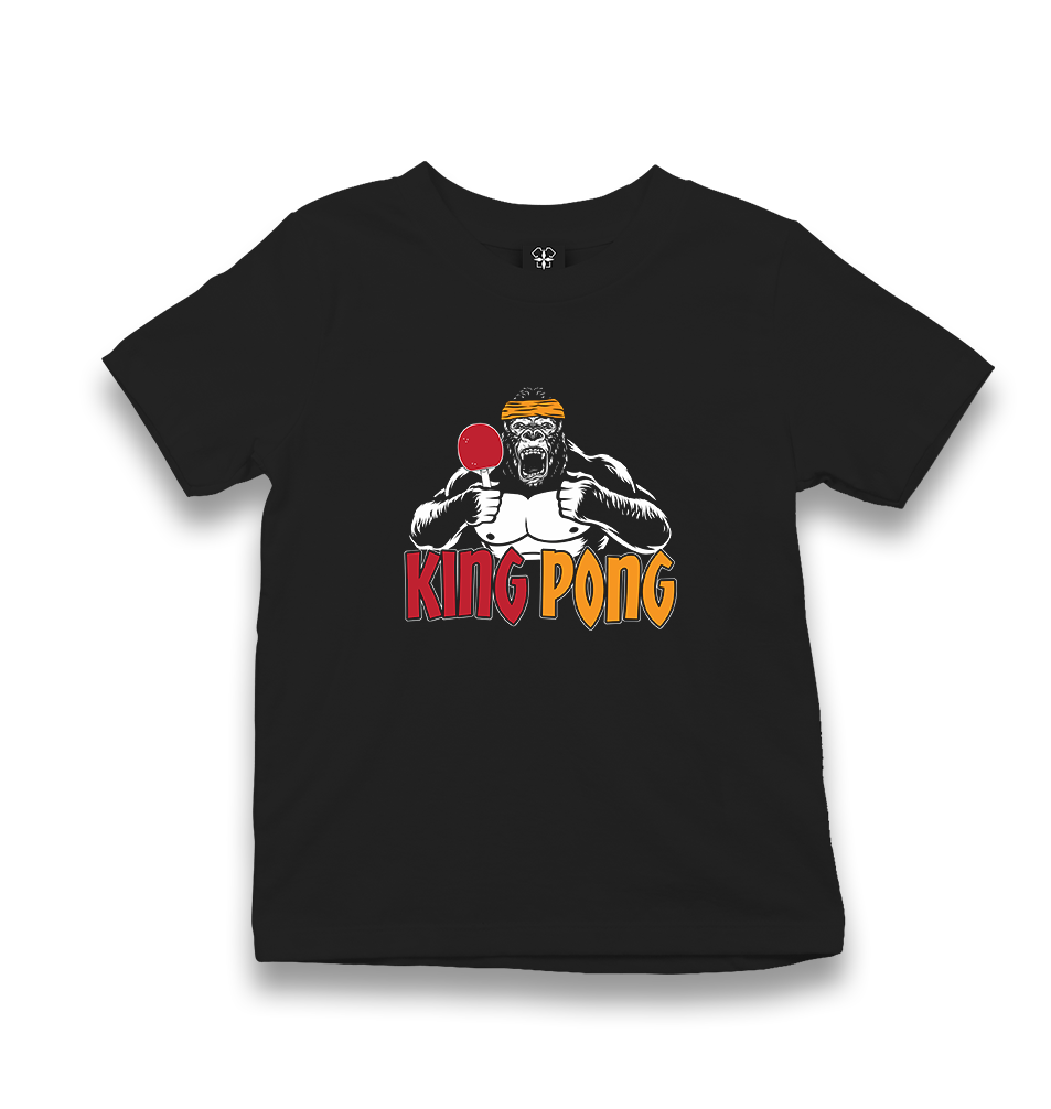 Ping Pong-King Gorilla Kid's Black T-shirt - Premium  from W.E.N.S. WIND - Just 5990! Shop now at W.E.N.S. WIND