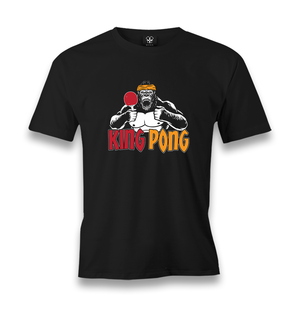 Ping Pong-King Gorilla Men's Black Tshirt - Premium  from W.E.N.S. WIND - Just 6490! Shop now at W.E.N.S. WIND