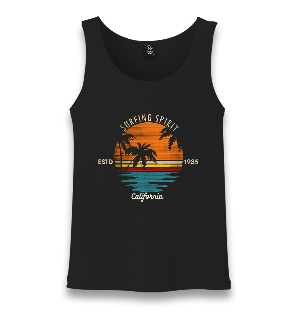 California Surf Unisex Black Tank Top - Premium  from W.E.N.S. WIND - Just 6490! Shop now at W.E.N.S. WIND