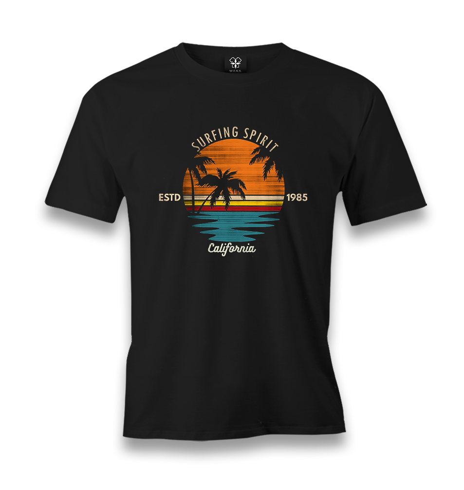 California Surf Men's Black Tshirt - Premium  from W.E.N.S. WIND - Just 6490! Shop now at W.E.N.S. WIND