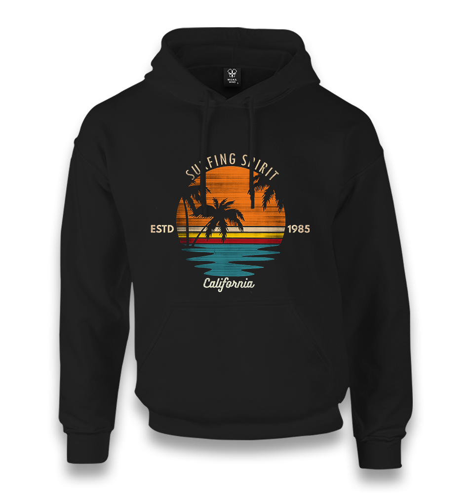 California Surf Unisex Black Hoodie - Premium  from W.E.N.S. WIND - Just 11990! Shop now at W.E.N.S. WIND