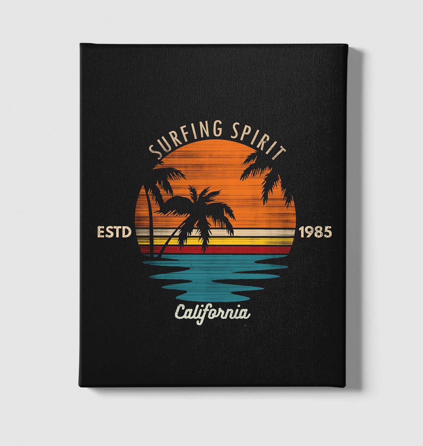 California Surf Black Canvas Wall Art 35x40cm - Premium  from W.E.N.S. WIND - Just 7990! Shop now at W.E.N.S. WIND