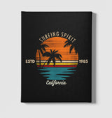 California Surf Black Canvas Wall Art 35x40cm - Premium  from W.E.N.S. WIND - Just 7990! Shop now at W.E.N.S. WIND