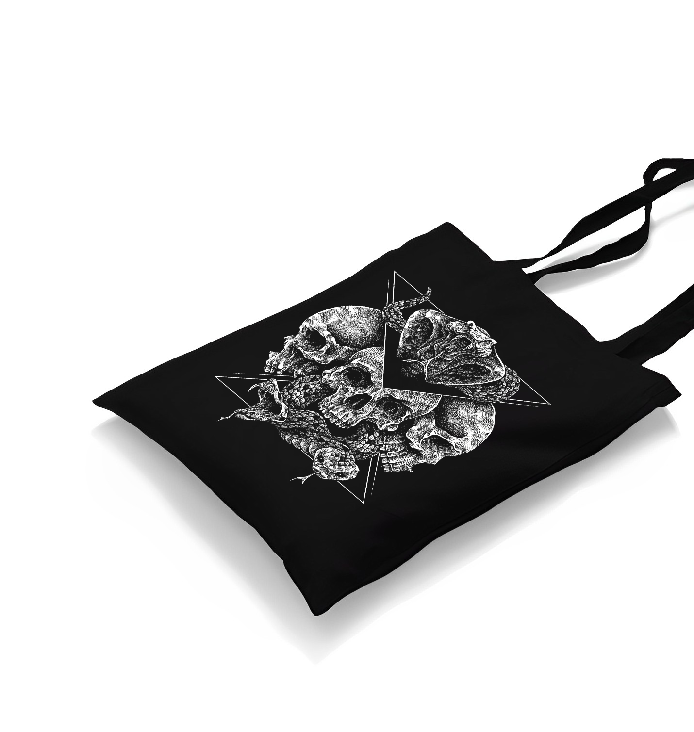 Skull Snake Tattoo Black Canvas Totebag - Premium  from W.E.N.S. WIND - Just 4990! Shop now at W.E.N.S. WIND