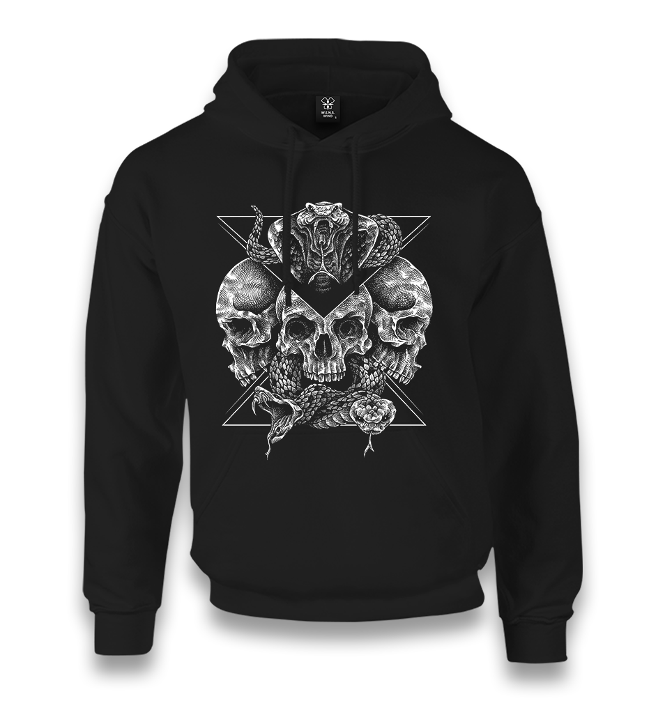 Skull Snake Tattoo Unisex Black Hoodie - Premium  from W.E.N.S. WIND - Just 11990! Shop now at W.E.N.S. WIND