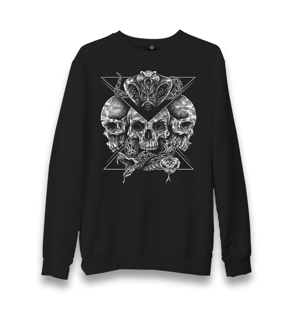 Skull Snake Tattoo Unisex Black Sweatshirt - Premium  from W.E.N.S. WIND - Just 10990! Shop now at W.E.N.S. WIND