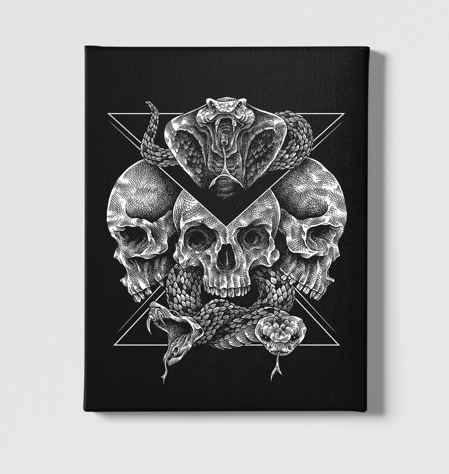 Skull Snake Tattoo Black Canvas Wall Art 35x40cm - Premium  from W.E.N.S. WIND - Just 7990! Shop now at W.E.N.S. WIND