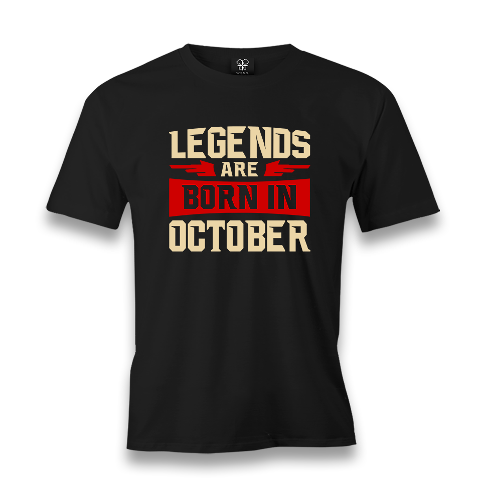 Legends Born in October Men's Black Tshirt - Premium  from W.E.N.S. WIND - Just 6490! Shop now at W.E.N.S. WIND