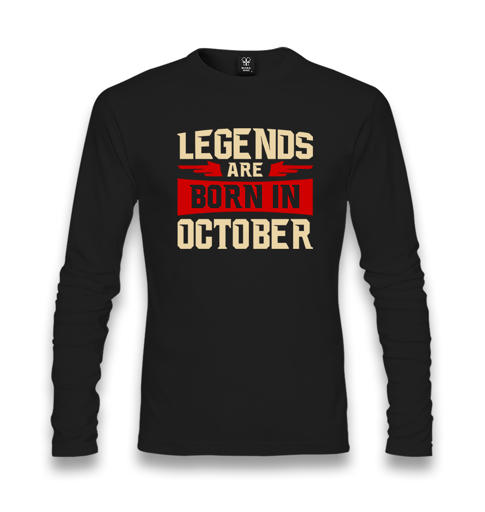 Legends Born in October Unisex Black Longsleeve - Premium  from W.E.N.S. WIND - Just 7990! Shop now at W.E.N.S. WIND