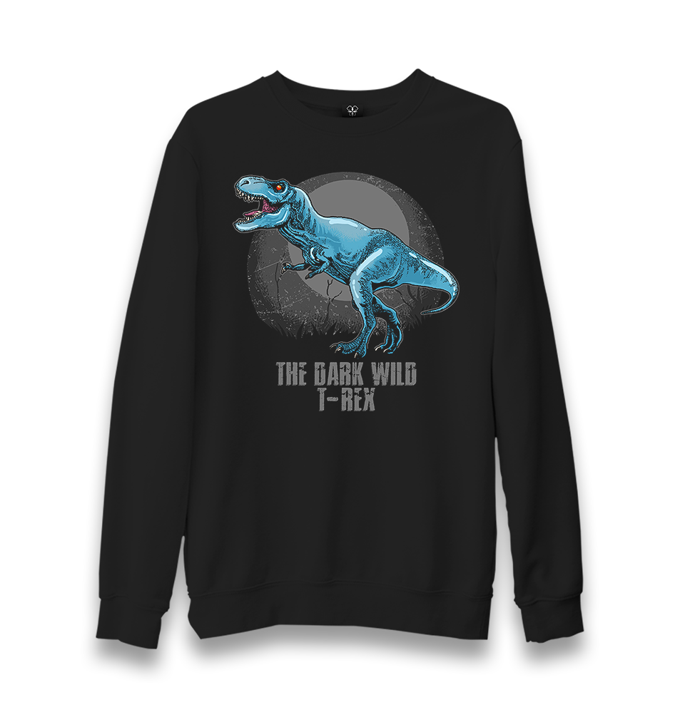 Dinosaur T-rex Wild Unisex Black Sweatshirt - Premium  from W.E.N.S. WIND - Just 10990! Shop now at W.E.N.S. WIND