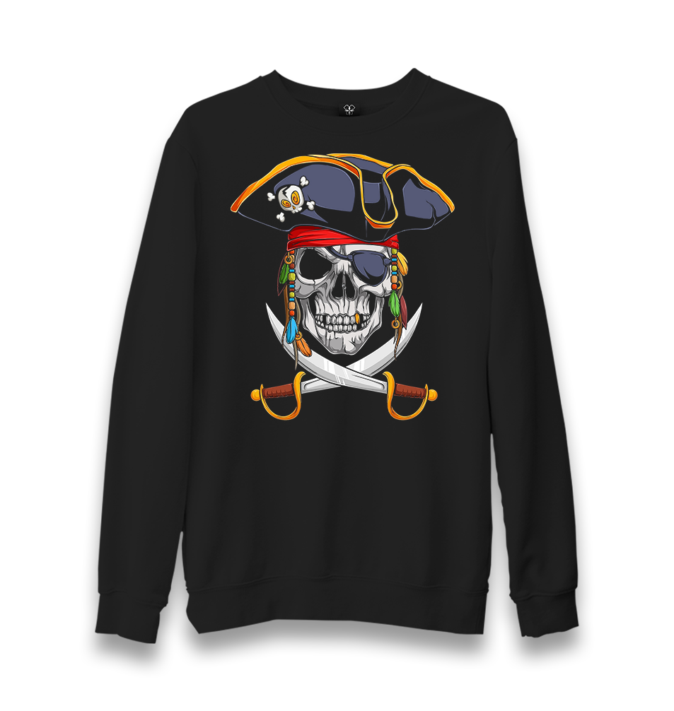 Pirate Colorful Unisex Black Sweatshirt - Premium  from W.E.N.S. WIND - Just 10990! Shop now at W.E.N.S. WIND