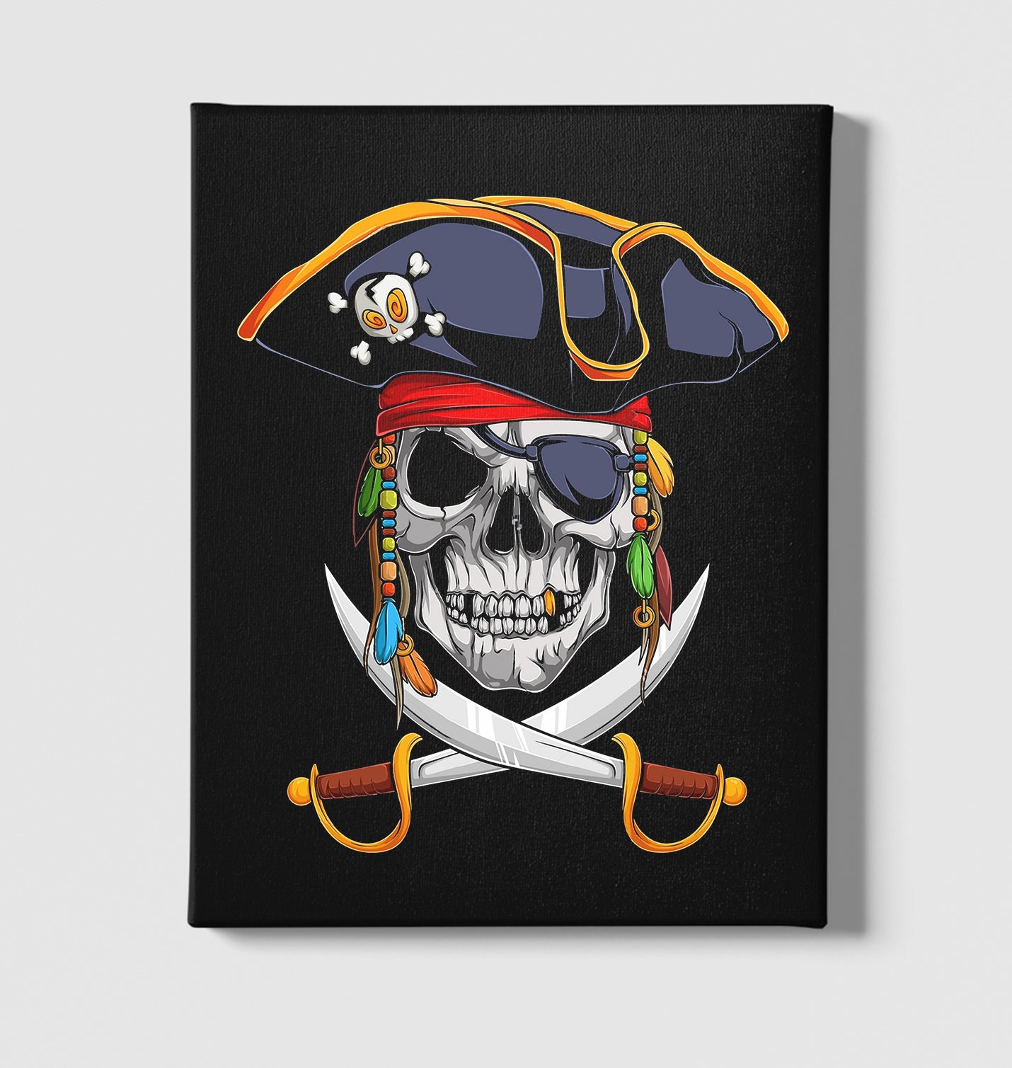 Pirate Colorful Black Canvas Wall Art 35x40cm - Premium  from W.E.N.S. WIND - Just 7990! Shop now at W.E.N.S. WIND