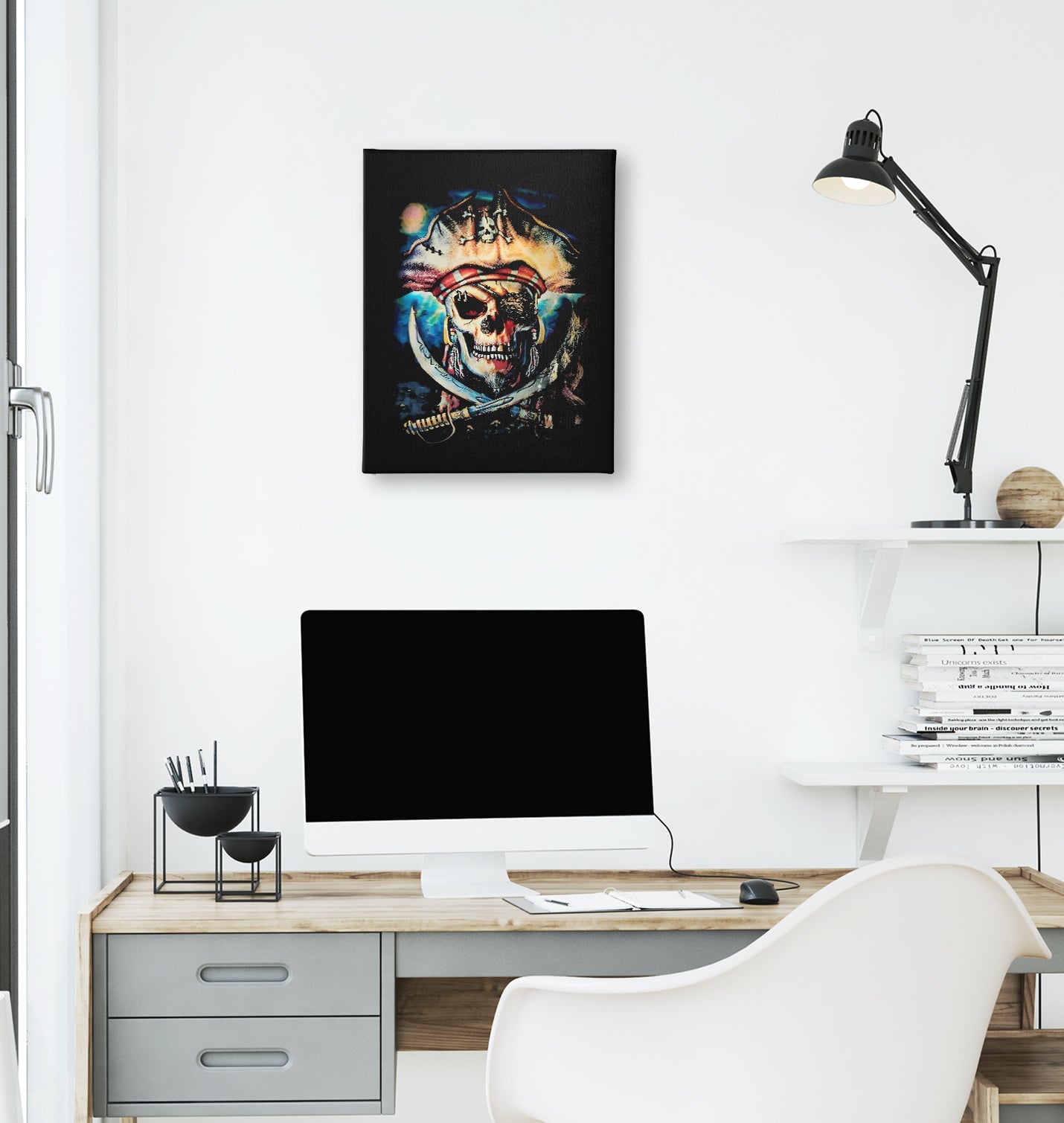 Pirate Swords Black Canvas Wall Art 35x40cm - Premium  from W.E.N.S. WIND - Just 7990! Shop now at W.E.N.S. WIND