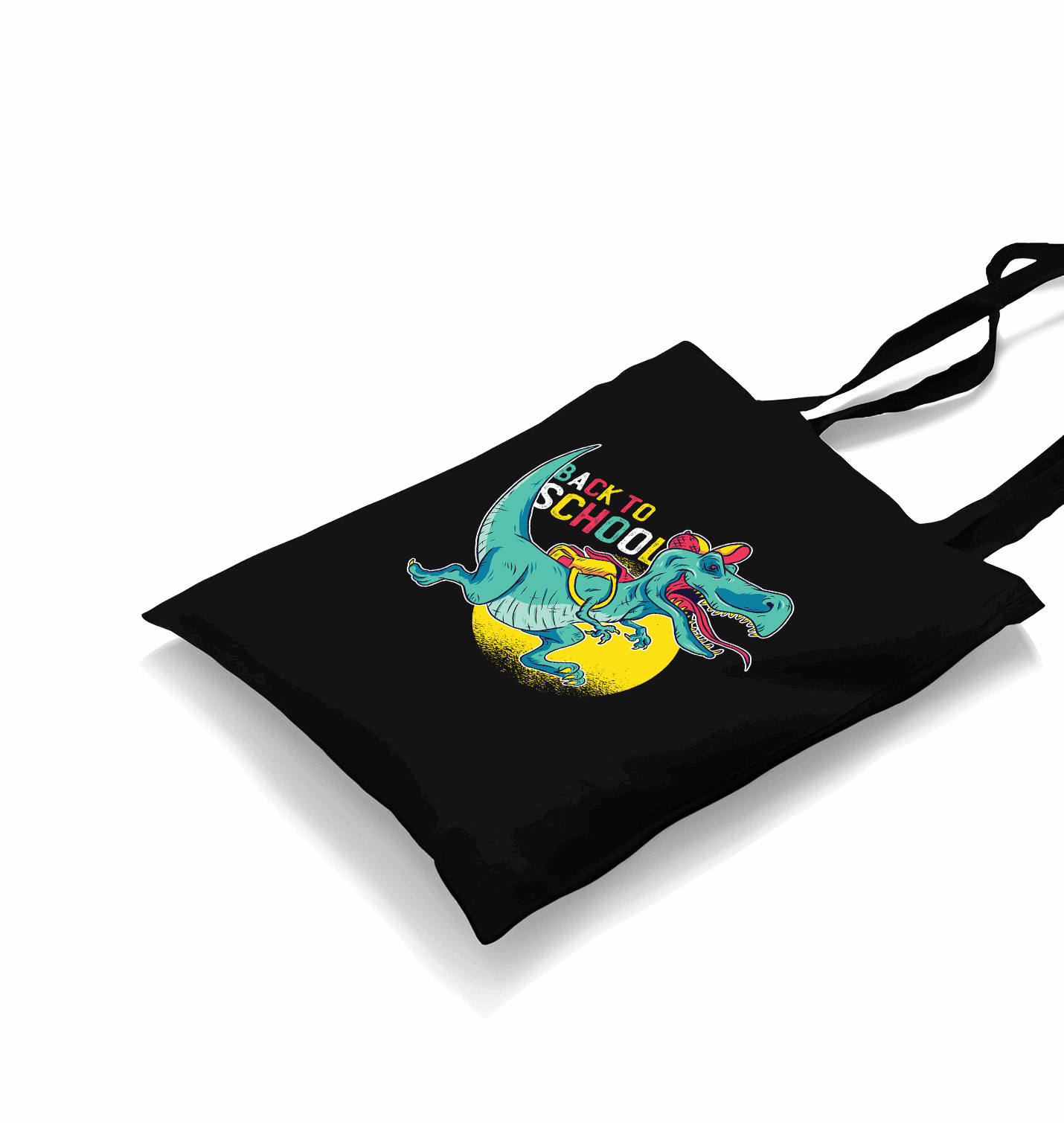 Back to School - Dinosaur Black Canvas Totebag - Premium  from W.E.N.S. WIND - Just 4990! Shop now at W.E.N.S. WIND