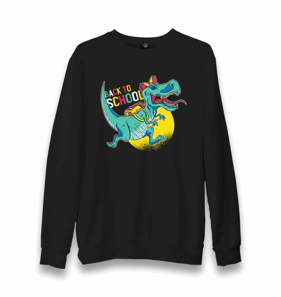 Back to School-Dinosaur Unisex Black Sweatshirt - Premium Unisex Sweatshirt from W.E.N.S. WIND - Just 10990! Shop now at W.E.N.S. WIND