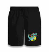 Back to School-Dinosaur Black Shorts - Premium Shorts from W.E.N.S. WIND - Just 7990! Shop now at W.E.N.S. WIND