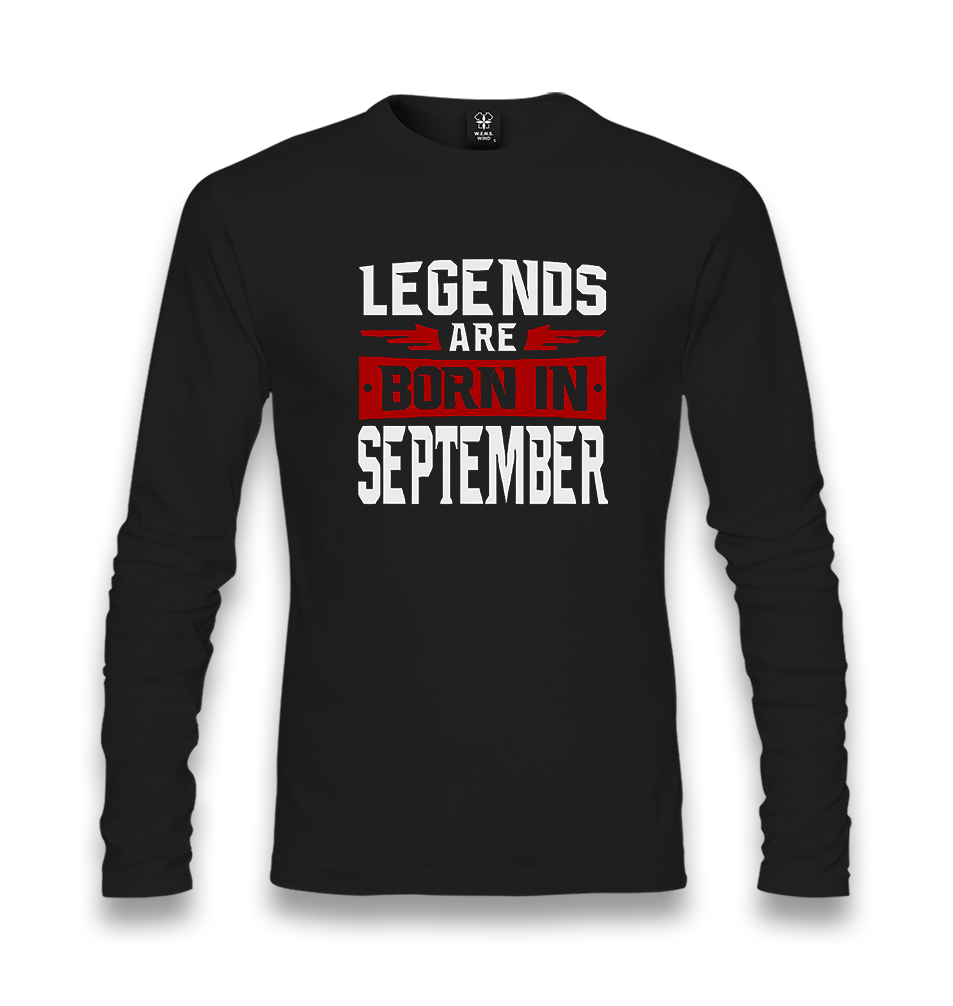 Legends Born in September Unisex Black Longsleeve - Premium  from W.E.N.S. WIND - Just 7990! Shop now at W.E.N.S. WIND