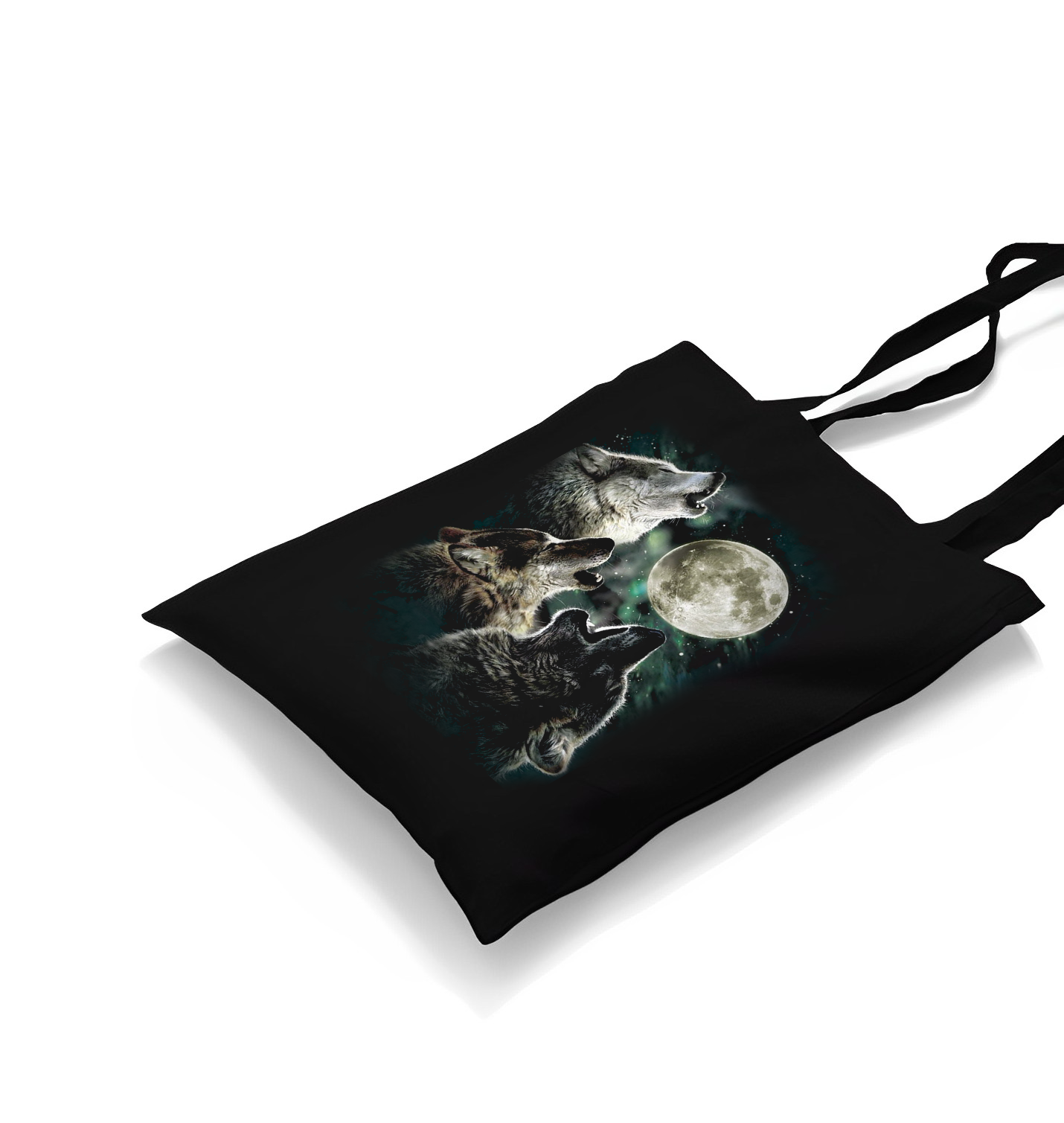 Wolf - Moonlight Black Canvas Totebag - Premium  from W.E.N.S. WIND - Just 4990! Shop now at W.E.N.S. WIND