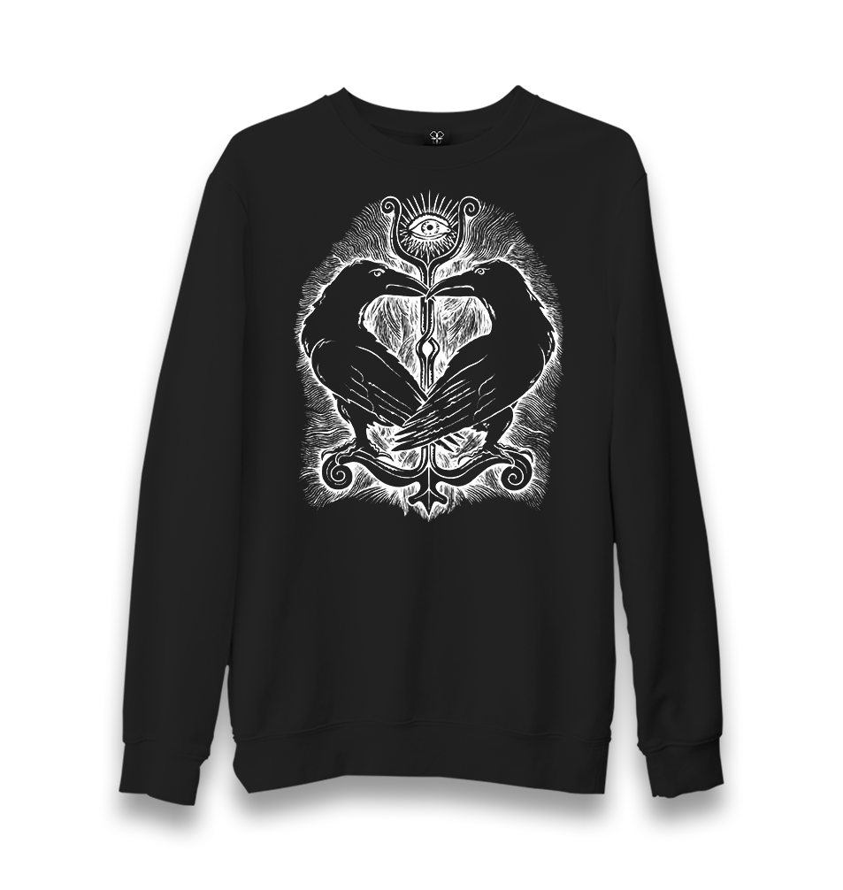Raven Bird-Eye Unisex Black Sweatshirt - Premium  from W.E.N.S. WIND - Just 10990! Shop now at W.E.N.S. WIND