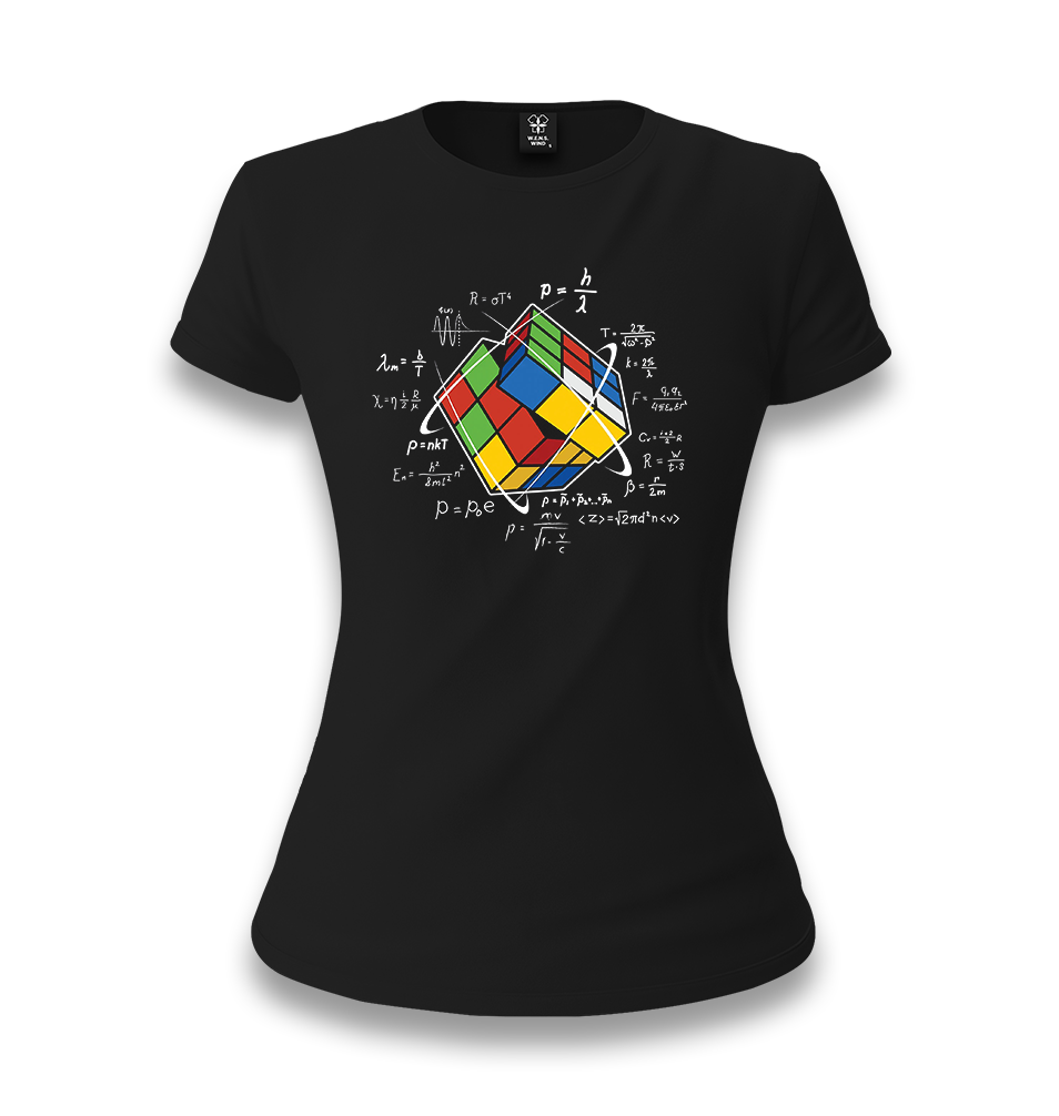 Rubik's Cube-Mathematical Women's Black T-shirt - Premium  from W.E.N.S. WIND - Just 6490! Shop now at W.E.N.S. WIND