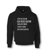 Intelligent People Swear More Unisex Black Hoodie Graphic Print