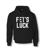 FET’S LUCK Unisex Black Hoodie Graphic Print