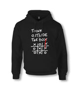 Think Outside the Box Unisex Black Hoodie Graphic Print