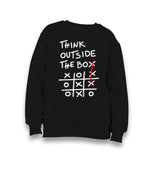 Think Outside the Box Kid's Black Sweatshirt Graphic Print