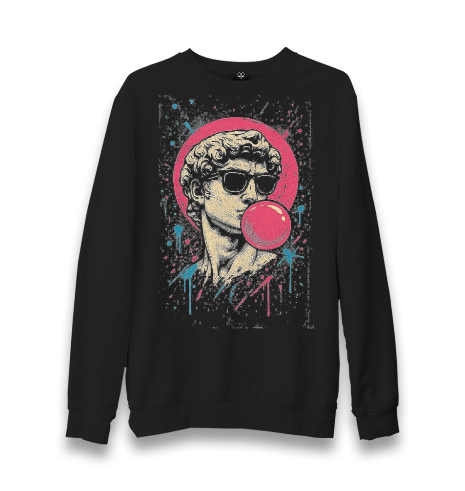 Leonardo Bubble Gum Unisex Black Sweatshirt