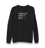 I Need a Huge Glass of Wine Unisex Black Sweatshirt Graphic Print