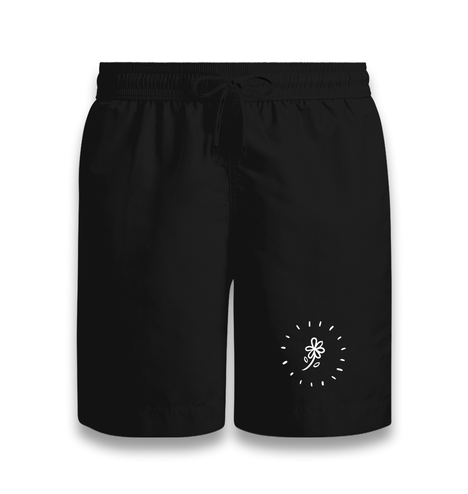 Flower Shining Black Shorts - Premium  from W.E.N.S. WIND - Just 7990! Shop now at W.E.N.S. WIND