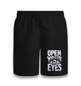 Open Your Eyes Unisex Black Shorts