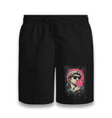 Leonardo Bubble Gum Unisex Black Shorts