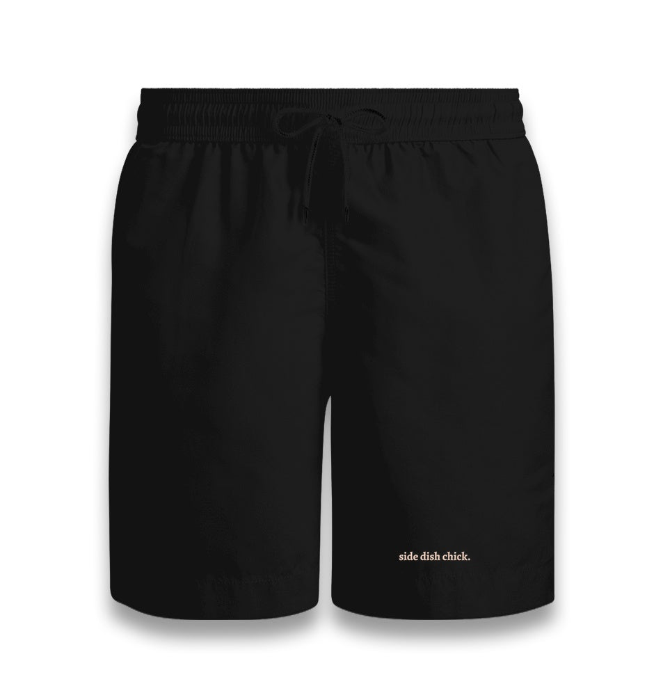 Side Dish Chick Unisex Black Shorts Graphic Print